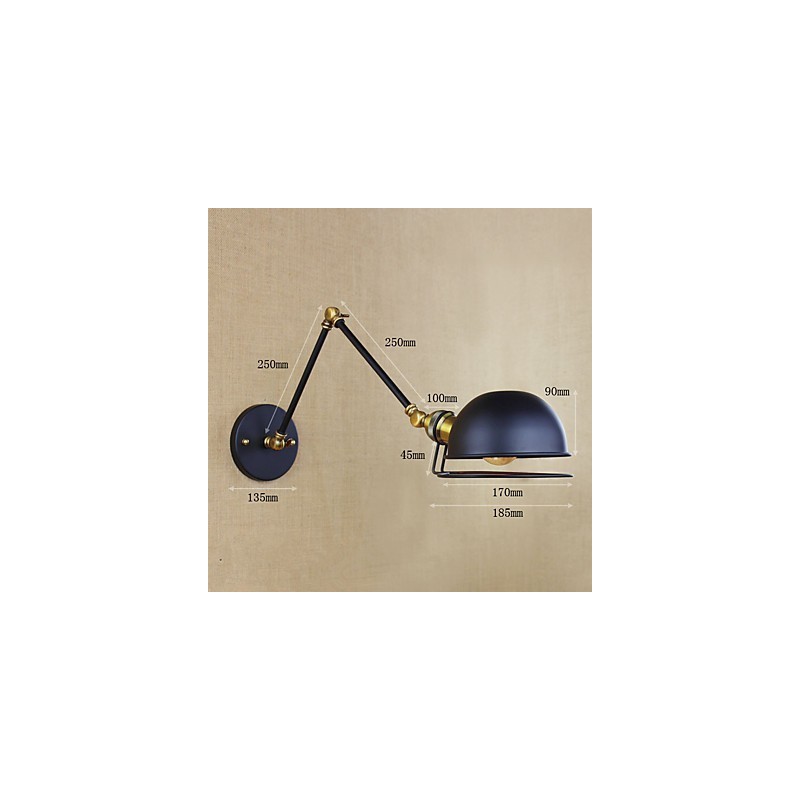 Applique murale décorative de style industriel rétro européen avec bras en fer