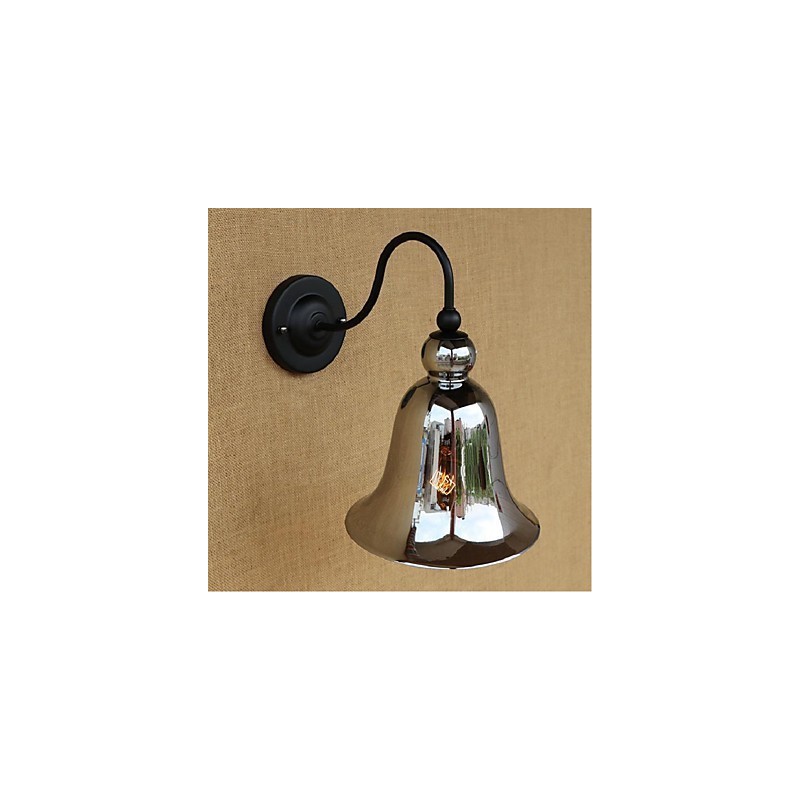 Applique murale rustique argentée pour éclairage vers le bas