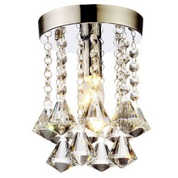 Plafonnier encastré en cristal chromé de style mini, moderne, contemporain, traditionnel, classique et campagnard