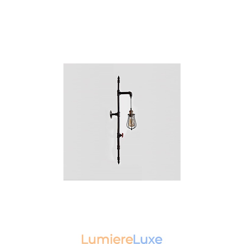 Applique murale rétro industrielle en forme de cage à oiseaux noire, luminaire décoratif en métal, idéal pour un salon, une salle à manger, une cuisine, un bar ou un café