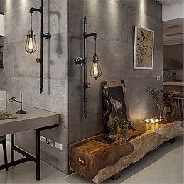 Applique murale rétro industrielle en forme de cage à oiseaux noire, luminaire décoratif en métal, idéal pour un salon, une salle à manger, une cuisine, un bar ou un café