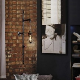 Applique murale rétro industrielle en forme de cage à oiseaux noire, luminaire décoratif en métal, idéal pour un salon, une salle à manger, une cuisine, un bar ou un café