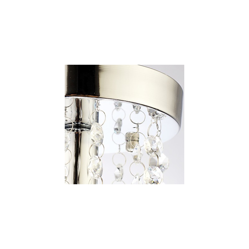 Plafonnier encastré en cristal chromé de style mini, moderne, contemporain, traditionnel, classique et campagnard