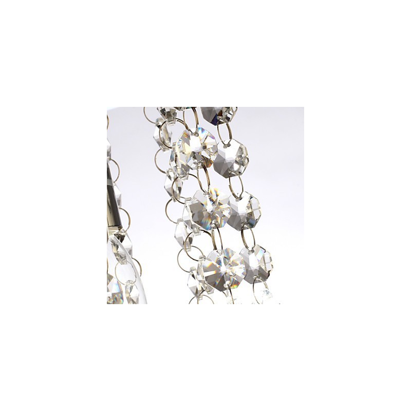 Plafonnier encastré en cristal chromé de style mini, moderne, contemporain, traditionnel, classique et campagnard