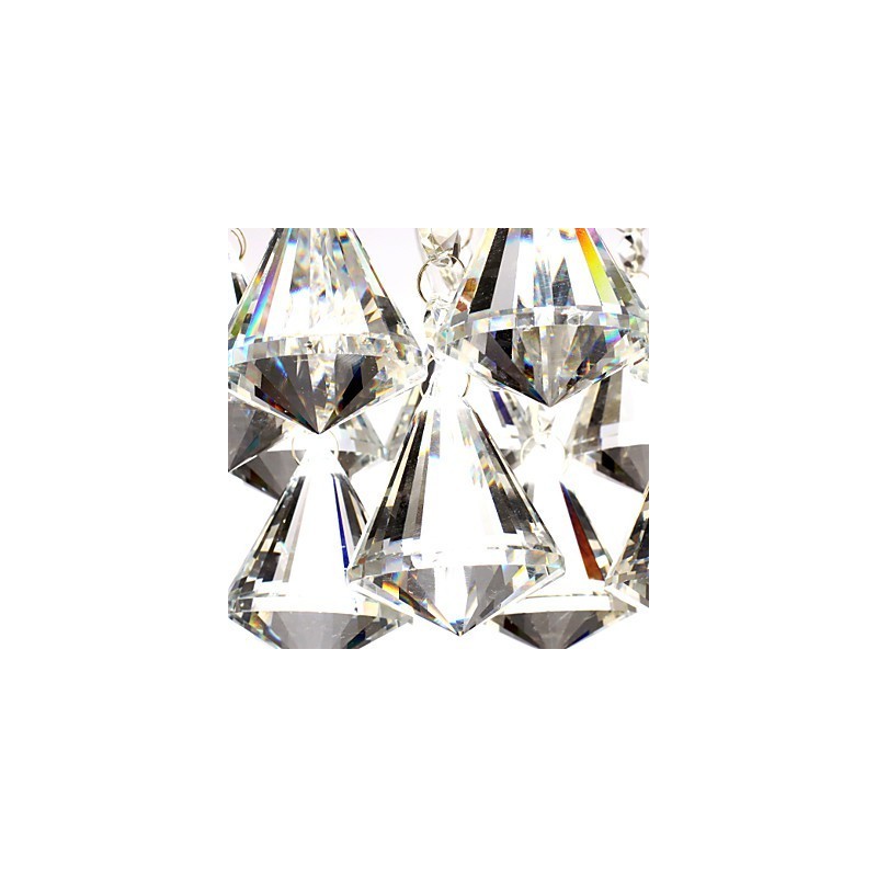 Plafonnier encastré en cristal chromé de style mini, moderne, contemporain, traditionnel, classique et campagnard