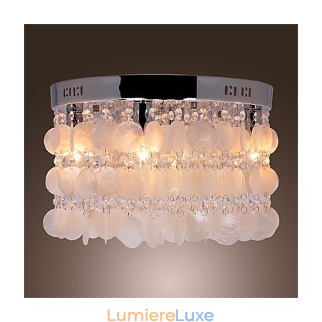 Plafonnier encastré moderne et contemporain en cristal de style mini chromé Plafonnier encastré moderne et contemporain en cristal de style mini chromé