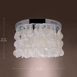 Plafonnier encastré moderne et contemporain en cristal de style mini chromé