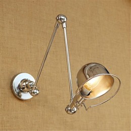 Luminaire mural moderne et contemporain en chrome pour protection des yeux et bras pivotant