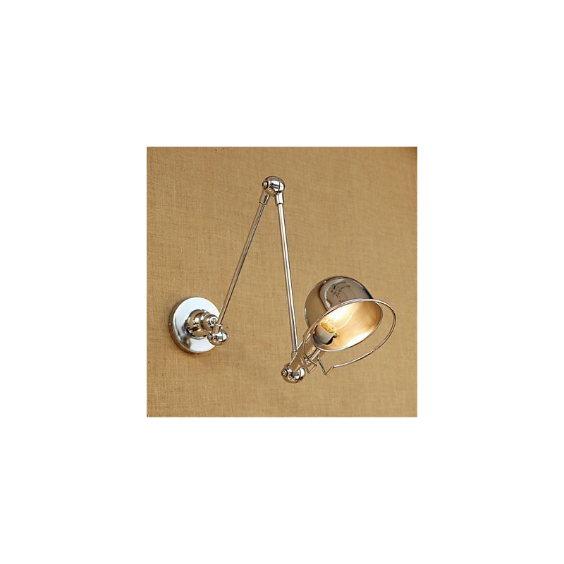 Luminaire mural moderne et contemporain en chrome pour protection des yeux et bras pivotant