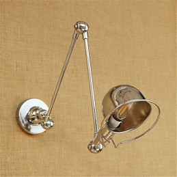 Luminaire mural moderne et contemporain en chrome pour protection des yeux et bras pivotant