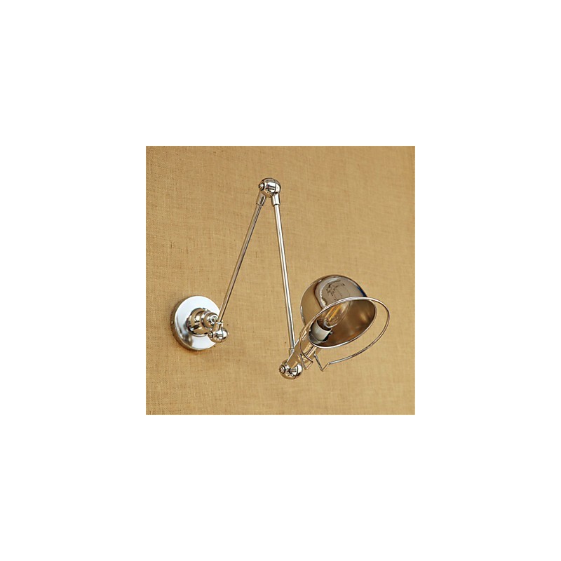 Luminaire mural moderne et contemporain en chrome pour protection des yeux et bras pivotant