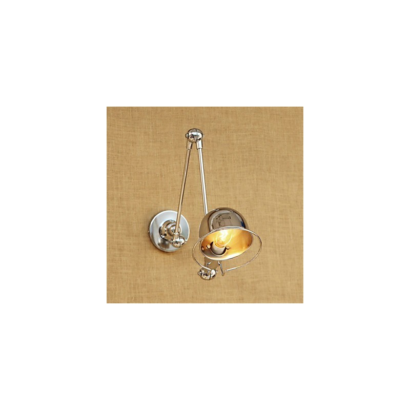 Luminaire mural moderne et contemporain en chrome pour protection des yeux et bras pivotant