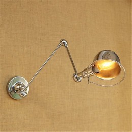 Luminaire mural moderne et contemporain en chrome pour protection des yeux et bras pivotant