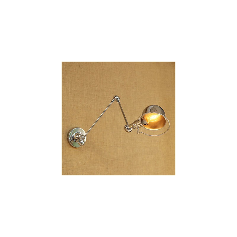 Luminaire mural moderne et contemporain en chrome pour protection des yeux et bras pivotant
