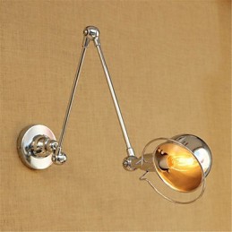 Luminaire mural moderne et contemporain en chrome pour protection des yeux et bras pivotant
