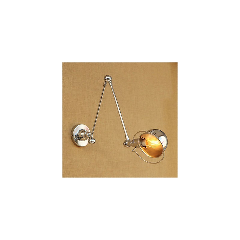 Luminaire mural moderne et contemporain en chrome pour protection des yeux et bras pivotant