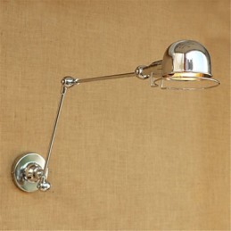 Luminaire mural moderne et contemporain en chrome pour protection des yeux et bras pivotant