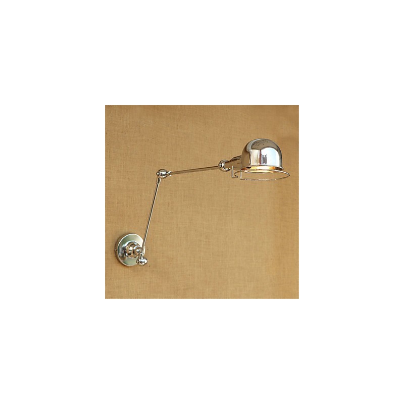 Luminaire mural moderne et contemporain en chrome pour protection des yeux et bras pivotant