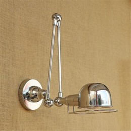 Luminaire mural moderne et contemporain en chrome pour protection des yeux et bras pivotant