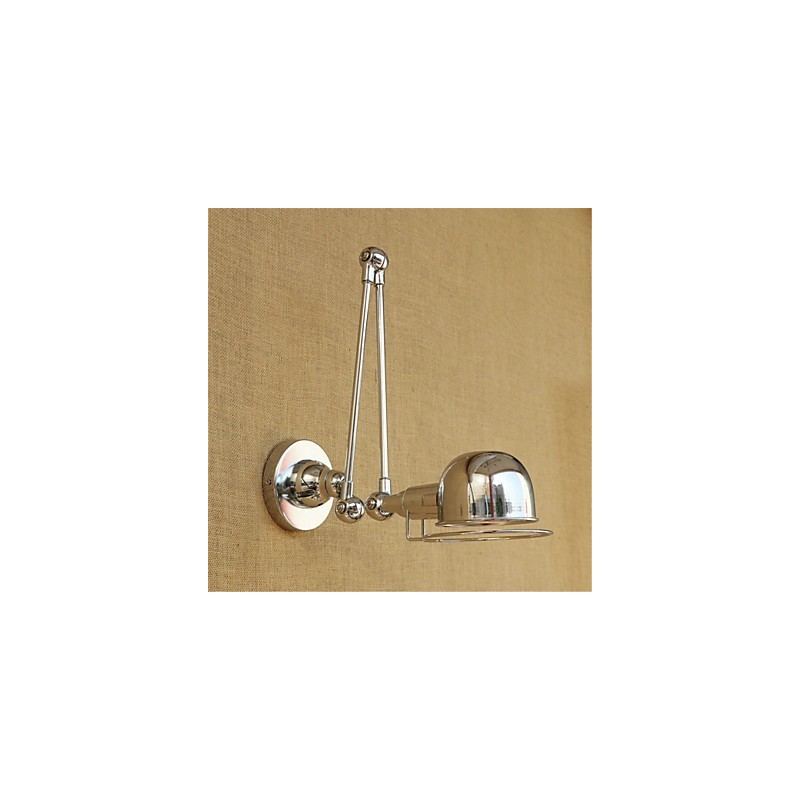 Luminaire mural moderne et contemporain en chrome pour protection des yeux et bras pivotant