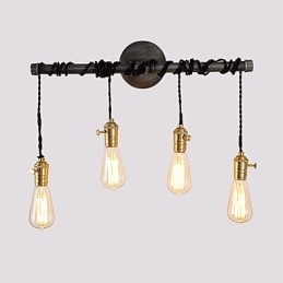 Appliques murales industrielles vintage avec interrupteur, éclairage créatif pour restaurant, café, bar, décoration avec 4 lumières peintes