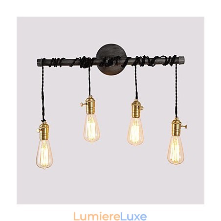 Appliques murales industrielles vintage avec interrupteur, éclairage créatif pour restaurant, café, bar, décoration avec 4 lumières peintes Appliques murales industrielles vintage avec interrupteur, éclairage créatif pour restaurant, café, bar, décoration avec 4 lumières peintes