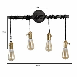 Appliques murales industrielles vintage avec interrupteur, éclairage créatif pour restaurant, café, bar, décoration avec 4 lumières peintes