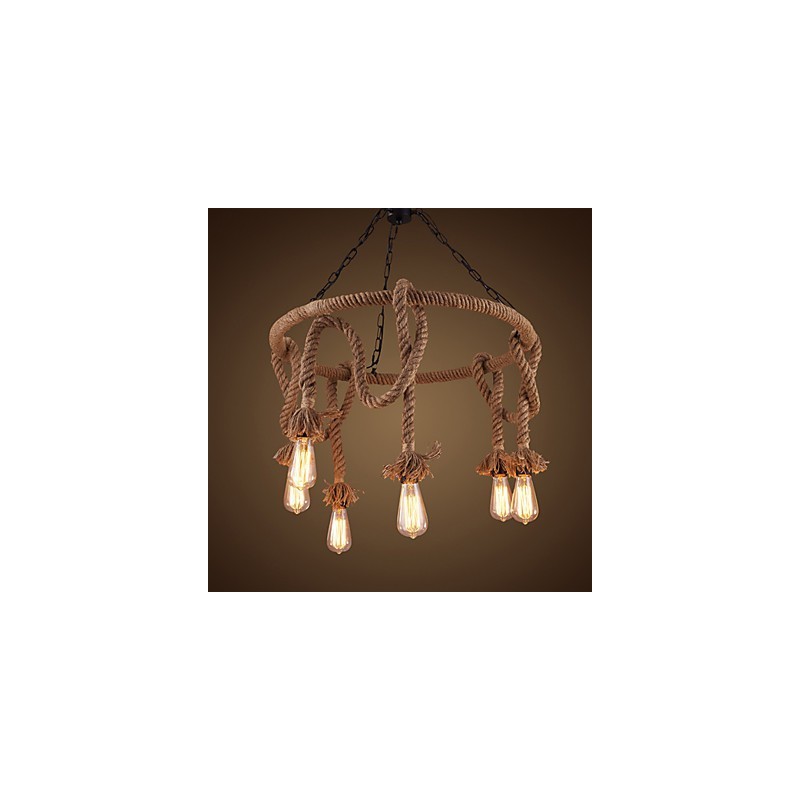 Lustre en chanvre de style country américain