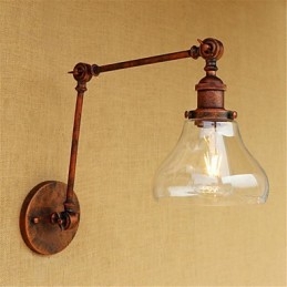 Applique murale rétro galvanisée style mini, protection des yeux, éclairage d'ambiance, bras pivotant