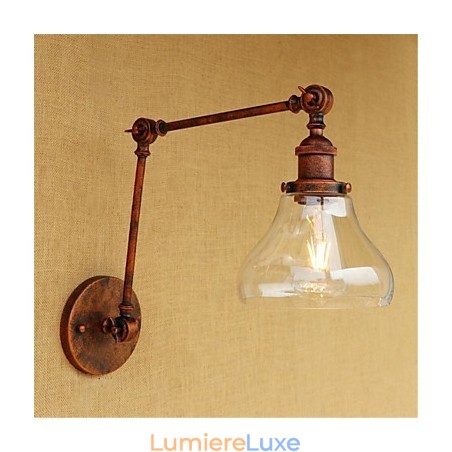 Applique murale rétro galvanisée style mini, protection des yeux, éclairage d'ambiance, bras pivotant Applique murale rétro galvanisée style mini, protection des yeux, éclairage d'ambiance, bras pivotant