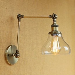 Applique murale rétro galvanisée style mini, protection des yeux, éclairage d'ambiance, bras pivotant