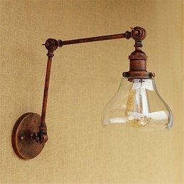 Applique murale rétro galvanisée style mini, protection des yeux, éclairage d'ambiance, bras pivotant