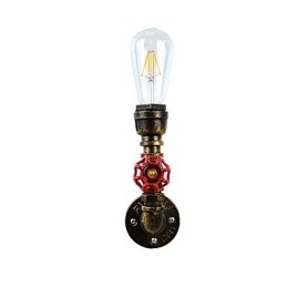 Applique murale en fer forgé, lampe sabre laser noire muette sur le mur
