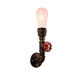 Applique murale en fer forgé, lampe sabre laser noire muette sur le mur