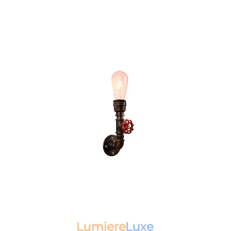 Applique murale en fer forgé, lampe sabre laser noire muette sur le mur