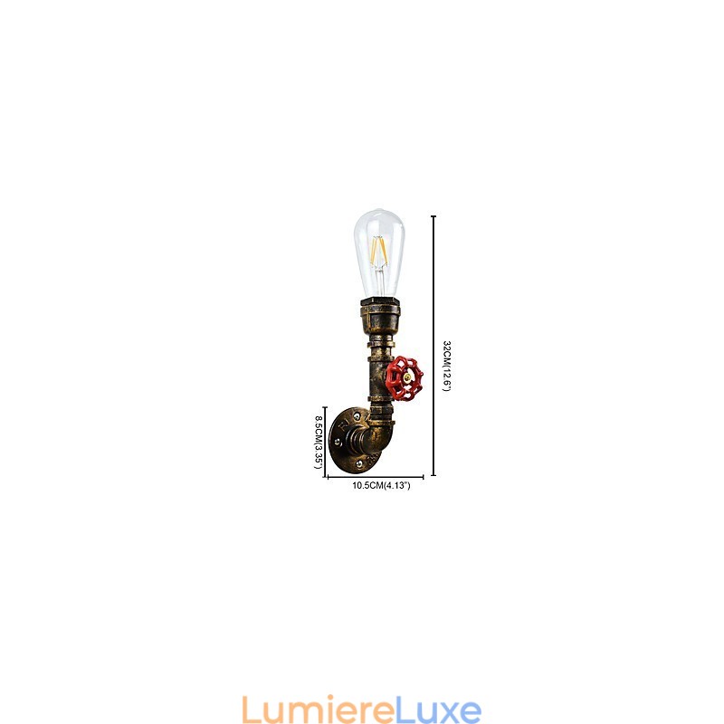 Applique murale en fer forgé, lampe sabre laser noire muette sur le mur