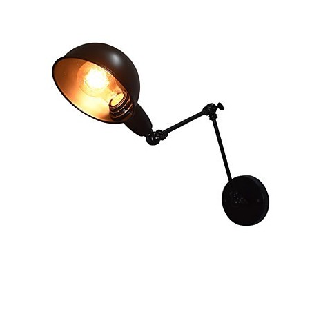 Applique murale pliable en fer, style rétro, simple et noire, décorative, à une tête, style européen Applique murale pliable en fer, style rétro, simple et noire, décorative, à une tête, style européen