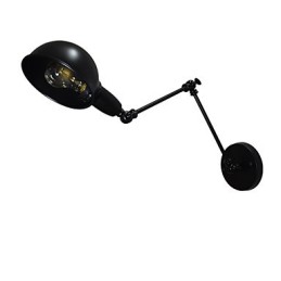 Applique murale pliable en fer, style rétro, simple et noire, décorative, à une tête, style européen