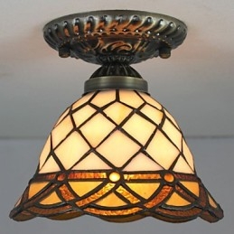 Lampe à dôme absorbante en vitrail des arts créatifs ruraux européens