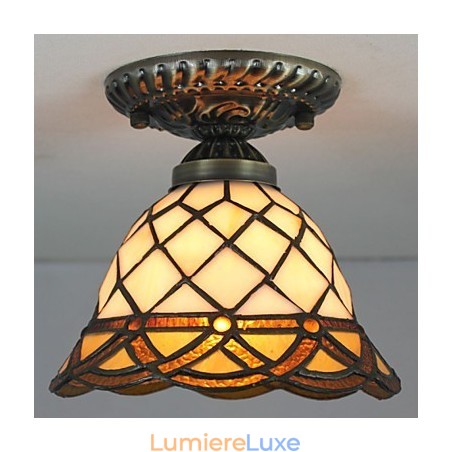 Lampe à dôme absorbante en vitrail des arts créatifs ruraux européens Lampe à dôme absorbante en vitrail des arts créatifs ruraux européens