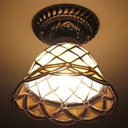 Lampe à dôme absorbante en vitrail des arts créatifs ruraux européens