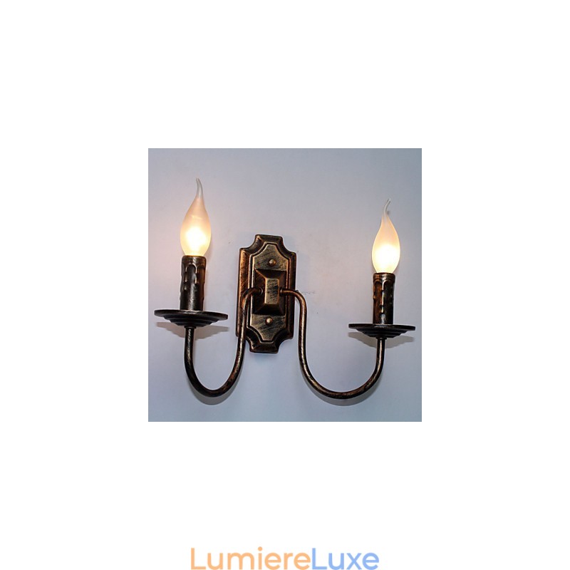 Applique murale rétro simple pour couloir, couloir, lampe à double tête, chambre à coucher, salon, éclairage