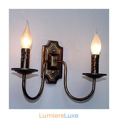 Applique murale rétro simple pour couloir, couloir, lampe à double tête, chambre à coucher, salon, éclairage Applique murale rétro simple pour couloir, couloir, lampe à double tête, chambre à coucher, salon, éclairage