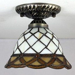 Lampe à dôme absorbante en vitrail des arts créatifs ruraux européens