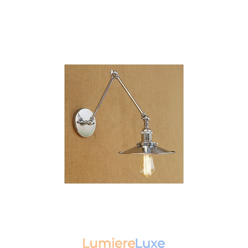 Luminaire d'ambiance à bras pivotant, style rétro et contemporain, galvanisé