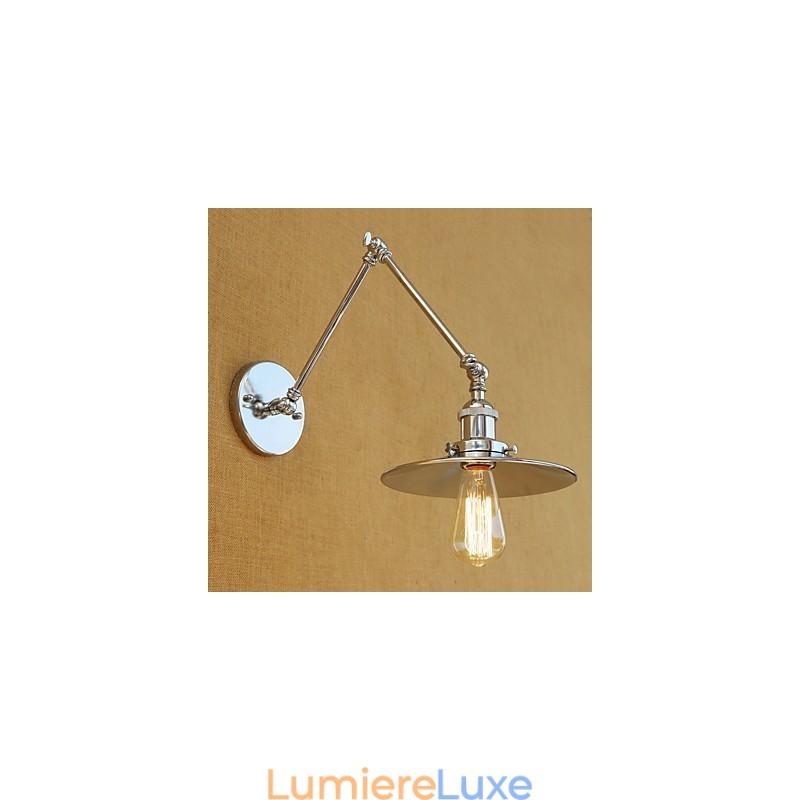 Luminaire d'ambiance à bras pivotant, style rétro et contemporain, galvanisé