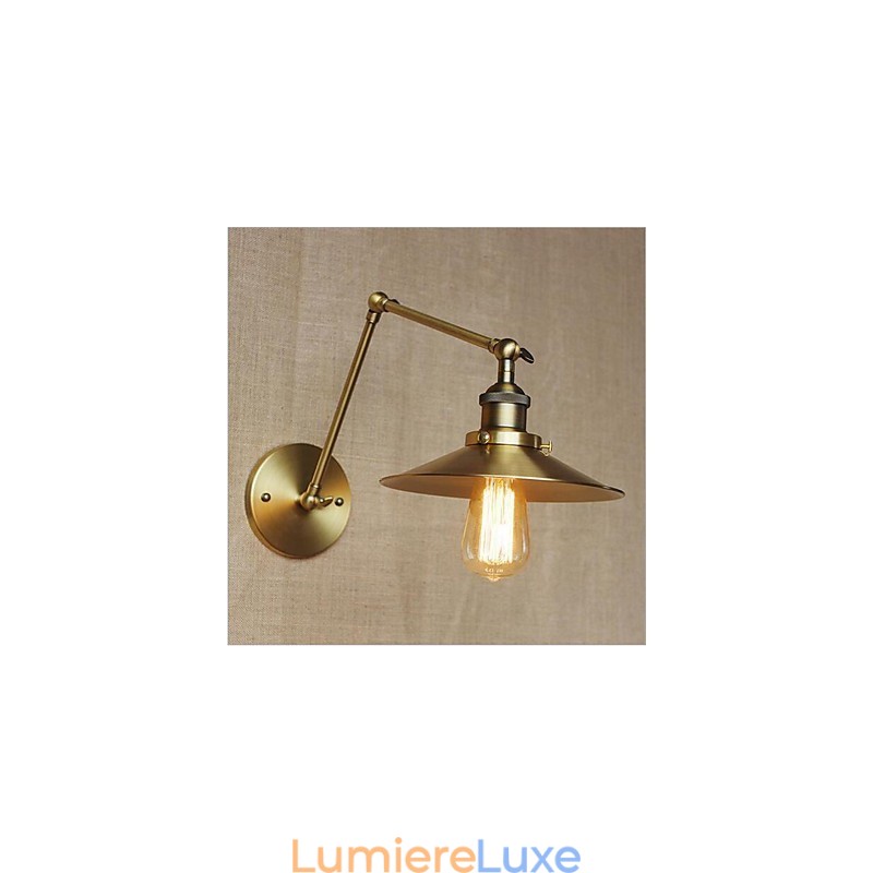 Luminaire d'ambiance à bras pivotant, style rétro et contemporain, galvanisé
