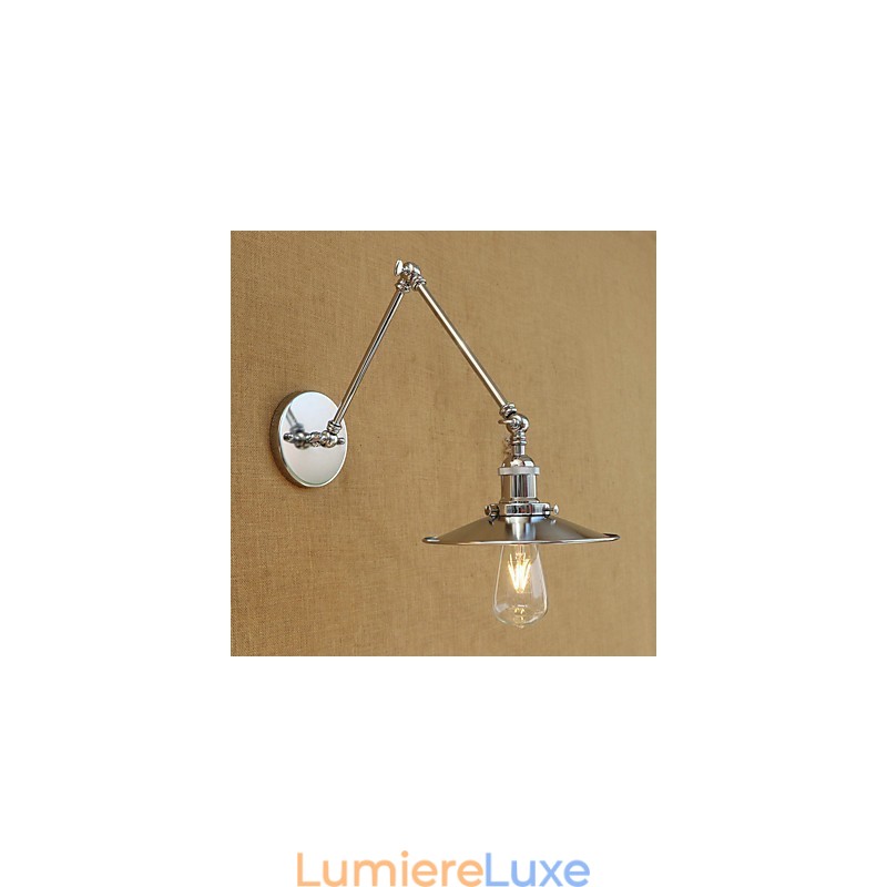 Luminaire d'ambiance à bras pivotant, style rétro et contemporain, galvanisé