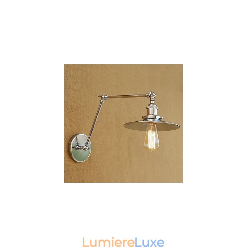 Luminaire d'ambiance à bras pivotant, style rétro et contemporain, galvanisé