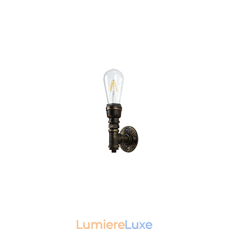 Applique murale en fer forgé, lampe sabre laser noire muette sur le mur